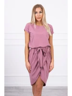 Šaty s obálkou dole tmavě růžové