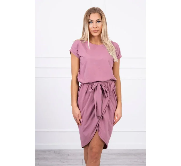 Šaty s obálkou dole tmavě růžové