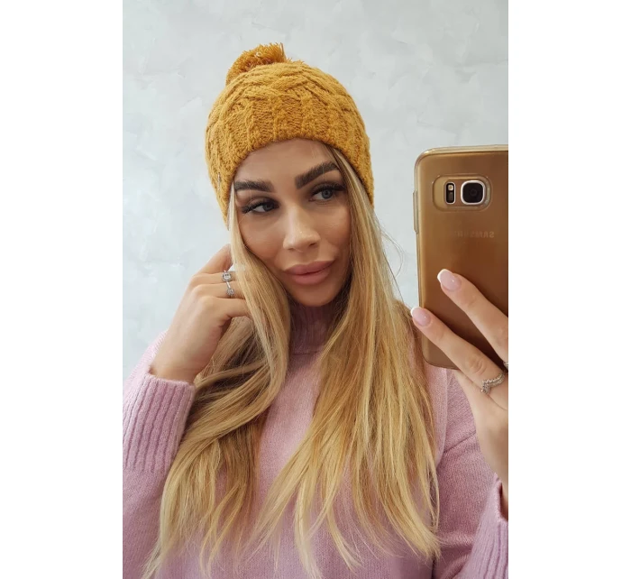 Fleecová čepice Waleria K307 hořčicová Fleecová čepice Waleria K307 hořčicová