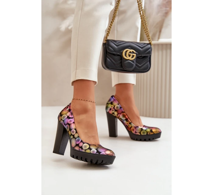 Kožené Lodičky Na Podpatku model 21670476 Multikolor - Maciejka