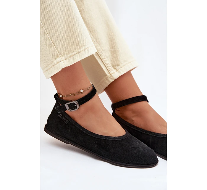 Baleríny z přírodního semiše Big Star model 22069356 Černé - Big Star Shoes