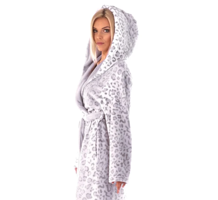 Dámský župan 3956 irbis s kapucí vzorovaný - Vestis