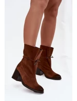 Boty na podpatku model 220703 Step in style Boty na podpatku model 220703 Step in style