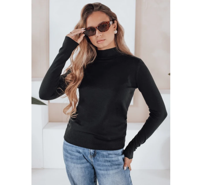 Dámský svetr s polovičním rolákem black Dstreet model 21990921 - FashionStreet