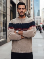 Pánský hnědý svetr FashionStreet WX2243z Pánský hnědý svetr FashionStreet WX2243z