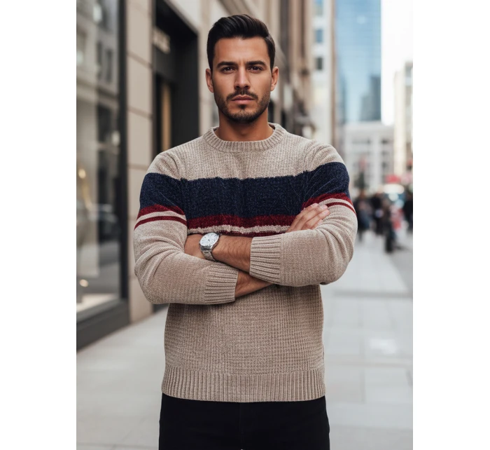 Pánský hnědý svetr FashionStreet WX2243z Pánský hnědý svetr FashionStreet WX2243z