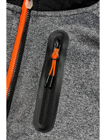 Černo-grafitová dámská sportovní bunda s neonovými vsadkami (8M911-392)