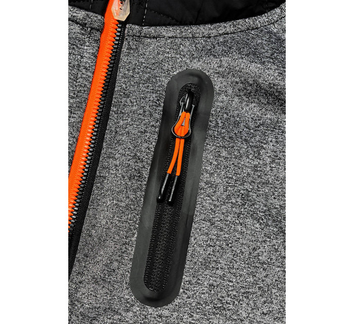 Černo-grafitová dámská sportovní bunda s neonovými vsadkami (8M911-392)