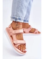 Dámské sportovní sandály na platformě Big Star LL274788 Růžové Dámské sportovní sandály na platformě Big Star LL274788 Růžové