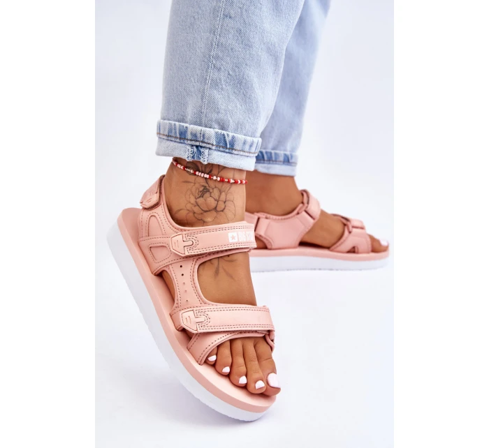 Dámské sportovní sandály na platformě Big Star LL274788 Růžové Dámské sportovní sandály na platformě Big Star LL274788 Růžové