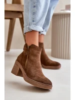 Zateplené Dámské Boty Na Podpatku Z Tmavě Hnědé model 21667446 - Boto Zateplené Dámské Boty Na Podpatku Z Tmavě Hnědé model 21667446 - Boto