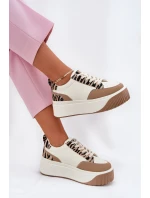 Dámské tenisky na masivní platformě Zebra Bežové Tamorniel Dámské tenisky na masivní platformě Zebra Bežové Tamorniel