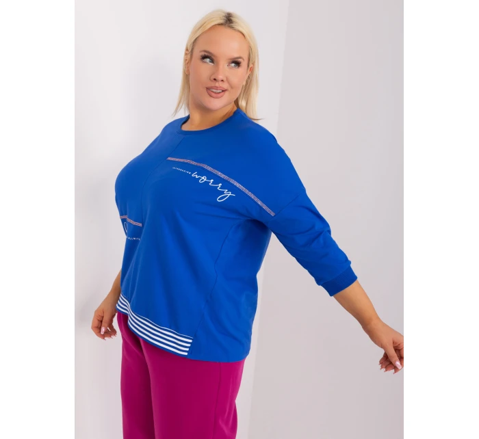 Bluzka RV BZ model 21480249 kobaltowy - FPrice Bluzka RV BZ model 21480249 kobaltowy - FPrice