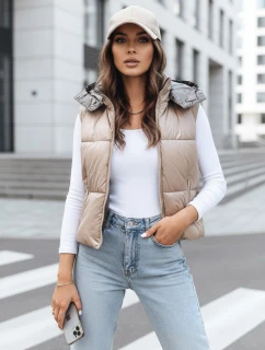 Dámská prošívaná vesta OSHE béžová FashionStreet TY3703