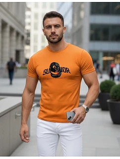 Pánské tričko SUPERIOR s potiskem oranžové FashionStreet NX5015R