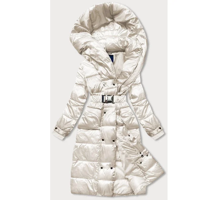 DŁUGA DAMSKA KURTKA Z BEŻOWA model 21244337 - Ann Gissy