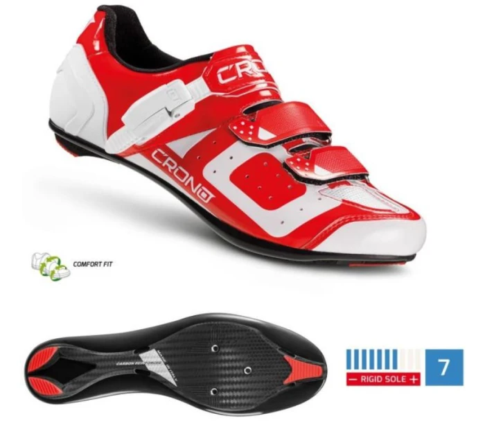 CRONO silniční obuv CR-3 červená 42 nylonová