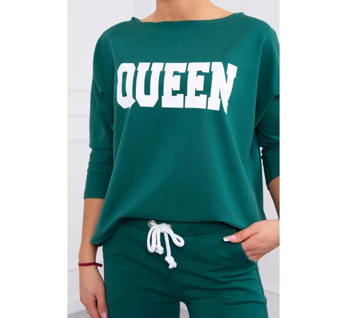 Sada s potiskem Queen tmavě zelená Sada s potiskem Queen tmavě zelená