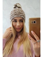 Fleecová čepice Fiona K275 bílá+hnědá Fleecová čepice Fiona K275 bílá+hnědá