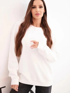 Dámská mikina z  materiálu s kulatým výstřihem bílá model 21494947 - K-Fashion