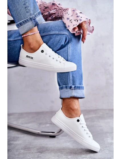 Dámské nízké kožené tenisky Big Star model 21594429 Bílé - Big Star Shoes Dámské nízké kožené tenisky Big Star model 21594429 Bílé - Big Star Shoes