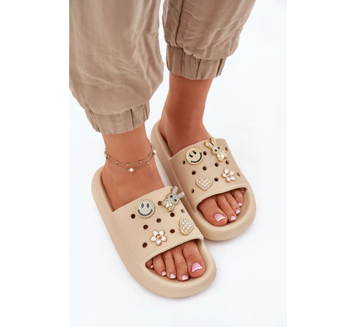 Dámské Pěnové Pantofle S Béžové model 21697199 - VINCEZA