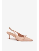 Lakované lodičky na jehlovém podpatku s Nude model 21709635 - Boto
