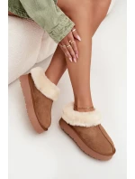 Kožené semišové zimní boty dámské s kožešinou camel model 21709726 - Boto Kožené semišové zimní boty dámské s kožešinou camel model 21709726 - Boto