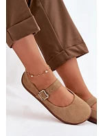 Baleríny Barefoot z přírodního semiše model 22069732 béžové - Zazoo
