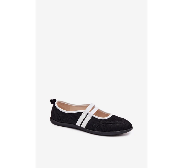 Sportovní baleríny s elastickými pásky Černé Donatella