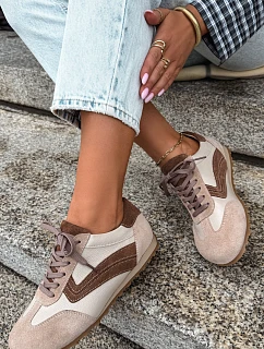 Dámské kožené semišové barefoot tenisky Zazoo N1400 béžové