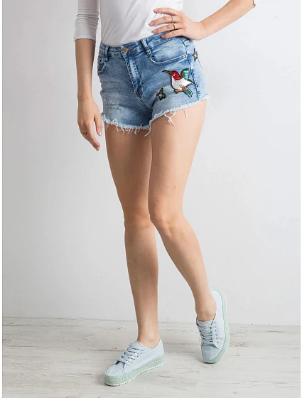 Dámské riflové kraťasy s nášivkami model 15154769 - FPrice