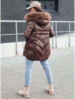 Dámská zimní bunda s kapucí WINTERCHIC hnědá FashionStreet TY4458