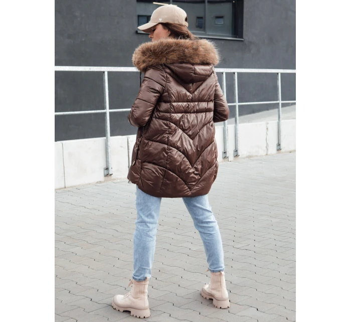 Dámská zimní bunda s kapucí WINTERCHIC hnědá FashionStreet TY4458