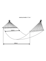 ZAHRADNÍ HOUPACÍ SÍŤ PRO 2 OSOBY 200X150CM S TYČÍ A STŘAPCEM MIAMI NATURA JUNGLE