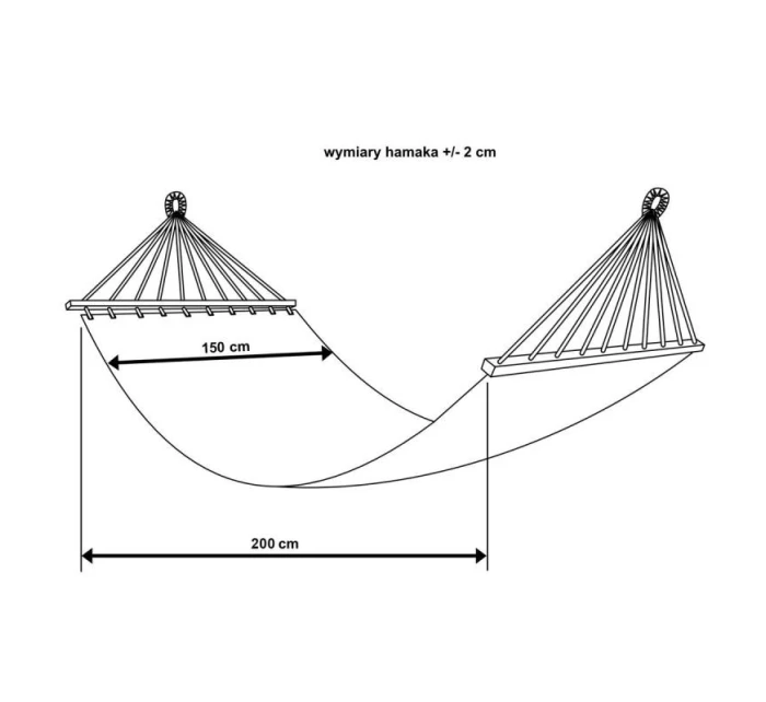 ZAHRADNÍ HOUPACÍ SÍŤ PRO 2 OSOBY 200X150CM S TYČÍ A STŘAPCEM MIAMI NATURA JUNGLE