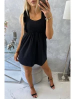 Šaty s volánky na bocích černé Šaty s volánky na bocích černé