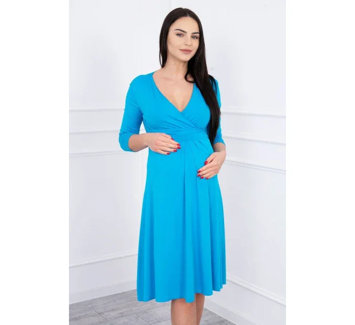 Šaty s výřezem pod prsy tyrkysové Šaty s výřezem pod prsy tyrkysové