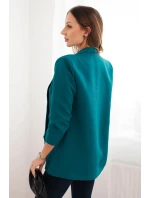 Dámská sako bez zapínání s podšívkou S/M mořská Dámská sako bez zapínání s podšívkou S/M mořská