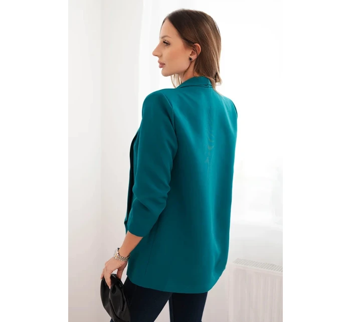 Dámská sako bez zapínání s podšívkou S/M mořská Dámská sako bez zapínání s podšívkou S/M mořská