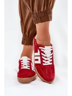 Sneakersy Sportovní Boty Semišové Červené model 21690652 - VINCEZA