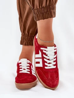 Sneakersy Sportovní Boty Semišové Červené model 21690652 - VINCEZA