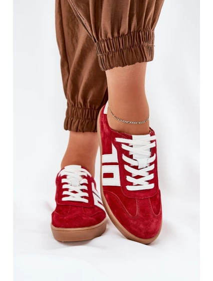 Sneakersy Sportovní Boty Semišové Červené model 21690652 - VINCEZA