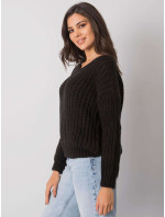 RUE PARIS Černý dámský pletený svetr