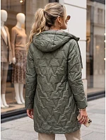 Kurtka damska przejściowa pikowana z kapturem zielona model 22342152 - FashionStreet