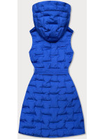 Dlouhá dámská vesta v chrpové barvě s páskem (JIN217)