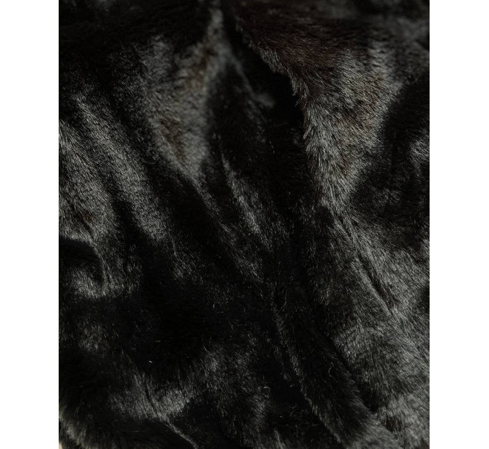 Grafitovo-černá krátká oboustranná dámská zimní bunda (B9581-70)