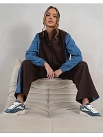 Tepláková souprava mikina na zip + široké kalhoty čokoládově modrá (821151) Tepláková souprava mikina na zip + široké kalhoty čokoládově modrá (821151)