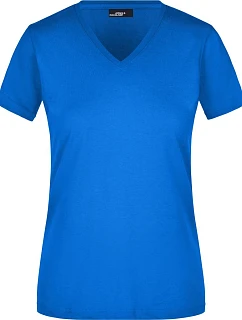 JN Dámské vypasované tričko s výstřihem do V 02.0 royal model 22494621 - Daiber