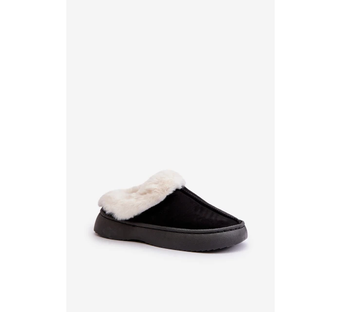 Dámské Pantofle S Kožíškem Černé Zinntia Dámské Pantofle S Kožíškem Černé Zinntia